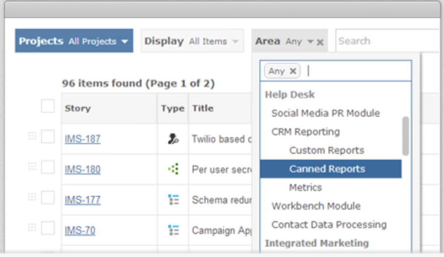 Multi-Project Filters